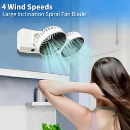 Ventilator met Licht - Tafelventilator USB - Persoonlijke Koeling - 4 Snelheden - Klein formaat - Wit — thumbnail 2
