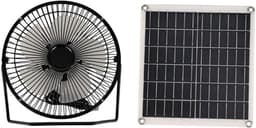 Zonnepaneel Ventilator - Draagbare Koeler - Kamperen Buiten - Zonne- en USB-kracht - 10W Vermogen - Zwart — thumbnail 1