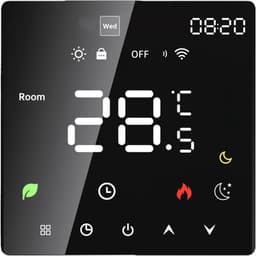Vloerverwarming Thermostaat - Digitale Regelaar - Temperatuur Beheren - Energiebesparend Leren - 10x10x10 cm - Zwart — thumbnail 1