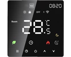 Vloerverwarming Thermostaat - Digitale Regelaar - Temperatuur Beheren - Energiebesparend Leren - 10x10x10 cm - Zwart