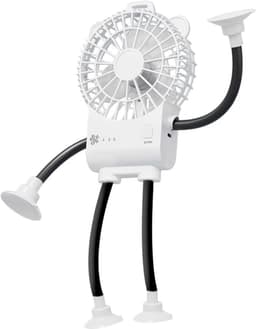 Tafelventilator Robot - Mini Ventilator Persoonlijke Fan - Bureau Koeling - Zuignap Bevestiging - 3 snelheden - Wit — thumbnail 1