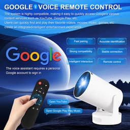 SnelShoppen - Mini Video Projector 4K Retro Projector met Android 11, WiFi 6, BT 5.4, HDMI voor Telefoon, PC, Laptop, Thuisbioscoop, Netflix Gecertifi — thumbnail 2
