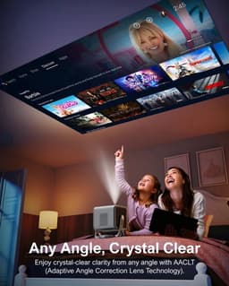 Mini Beamer - Projector - Digitale Beamer - Draagbaar - 1080P - Full HD Projector - Met 90° Gimbal - Auto Focus - Android 11.0 - 600ANSI - Android System - Zwart — thumbnail 5
