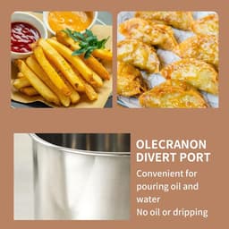 Mini Friteuse - Kookpan Frituurmand - Thuis Koken - Gezonde Frituuroplossing - 1.2 L - Zilver — thumbnail 4