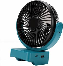 Draagbare Ventilator - Draadloze Koeler - Bouwplaats Koeling - 360° Rotatie - 18.5 x 16 x 10 cm - Zwart — thumbnail 3