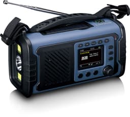 Lenco Noodradio - Noodradio Solar Opwindbaar - met DAB+/FM - 20.000 mAh Batterij - Blauw — thumbnail 1
