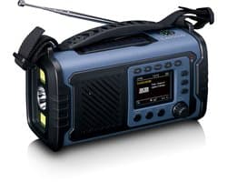 Lenco Noodradio - Noodradio Solar Opwindbaar - met DAB+/FM - 20.000 mAh Batterij - Blauw