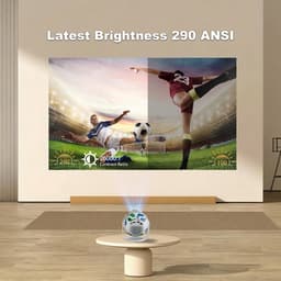 2026 Mini-projector, ondersteunt tot 8K en 290 ANSI-lumen, draagbare projector, automatische verticale keystone-correctie, 270° draaibaar, met Wi-Fi 6 en Bluetooth 5.4 — thumbnail 3