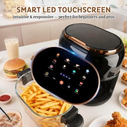 SnelShoppen - Airfryer 5L - 9-in-1 Heteluchtfriteuse met Glazen Mand en Touchscreen - Gezond Frituren, Grillen, Bakken, Roosteren - Ideaal voor Keuken — thumbnail 2