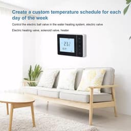 Intelligente Thermostaat - Digitale Regelaar - Verwarming Regelen - Programmeerbare Planning - AC100-230V - Zwart — thumbnail 2