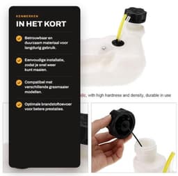 Brandstoftank vervangend - Kunststof - Compatibel met CG430/52CC/47CC - Duurzaam - Eenvoudig te installeren - Betrouwbaar grasmaaieraccessoire - Tank — thumbnail 3
