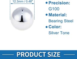 SnelShoppen - 50 Stuks 12,3mm Precisie Kogellager Staal G100 - Hoogwaardige Lagerballen voor Auto, Fiets, Motor, Skateboard, Grasmaaier, Luchtcompress — thumbnail 2