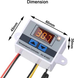SnelShoppen - Digitale LED Temperatuurcontroller Module - W3001 Thermostaat Schakelaar met Waterproof Probe - -50℃ tot 110℃ Programmeerbare Verwarming — thumbnail 3