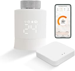 Radiatorthermostaat Slim – Zigbee & WiFi – Inclusief Hub – App & Spraakbediening – Programmeerbaar – M30 x 1,5 mm — thumbnail 1