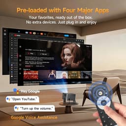 Beamer 4K Ondersteuning – Native Full HD 1080p – Google TV – 650 ANSI – Autofocus – WiFi & Bluetooth — thumbnail 3
