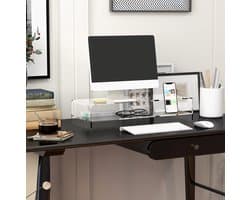 Monitorstandaard Transparant Met Toetsenbordvak 50,8 X 19 X 12 Cm Acryl Voor Schermen Tot 24 Inch Voor Een Opgeruimd Bureau