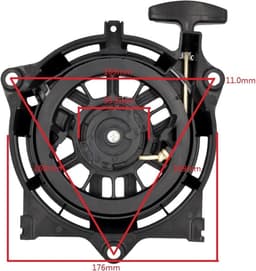 Starter Grasmaaier Motor - Repeteerstarter Onderdeel - Motor Reparatie - Nylon Materiaal - 215 mm - Zwart — thumbnail 2
