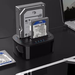 Externe Harde Schijf Dock - Hdd Docking Station - Data Kopiëren - Offline Kloonfunctie - Tot 16TB - Zwart — thumbnail 1