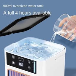 Airconditioner - Koeler - Mini 3-in-1 draagbare airconditioner - met watertank - Draagbare USB-oplaadbare koeler (900 ml) - Geschikt voor kantoor, terras of camping — thumbnail 2