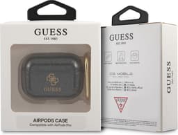 Guess TPU Glitter Case AirPods Pro Zwart — thumbnail 3