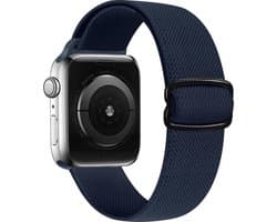 By Qubix - Geschikt voor Apple Watch bandje - Solo Loop Nylon bandje - Donkerblauw - Geschikt voor Apple Watch 38 mm / 40 mm / 41 mm / 42 mm - Smartwatch bandje - nylon - bandje iWatch