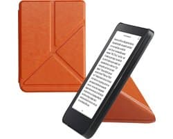 kwmobile e-reader hoesje geschikt voor Kobo Clara 2E hoes - Ereader flip case met standaard - E reader cover van kunstleer - In oranje