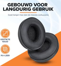 Oorkussens geschikt voor Beats By Dr. Dre Solo 2.0/3.0 wireless - Koptelefoon oorkussens voor Beats Solo zwart — thumbnail 3