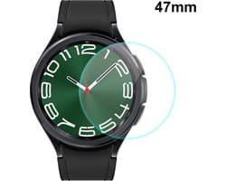 By Qubix - Screen protector Tempered Glass - Full cover - Geschikt voor de Samsung Galaxy Watch 6 Classic - 47mm