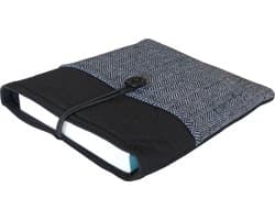 Amenzo® Book Sleeve - 19 x 25 cm - Boek Hoes - Zwart Wit - Book Sleeve voor Boek - Boekbeschermer - 2 Vakken - Boekenhoes