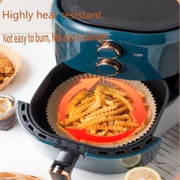 100 Stuks Air Fryer Wegwerp Papieren Liners Non-stick Airfryer Liners Koken Papier Natuurlijk Perkamentpapier voor Friteuse Stoomboot Magnetron — thumbnail 2