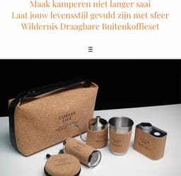 NatuurNook® - Wildernis Draagbare Buiten Koffieset - Met Extra Gratis kopje - RVS - Verse Koffiemaker - Kamperen - Cafetiere - Gooseneck kettle, Koffiebonenopslagcontainer, filterzakken, koffiekopje, koffiemolen, tas - cadeau — thumbnail 3