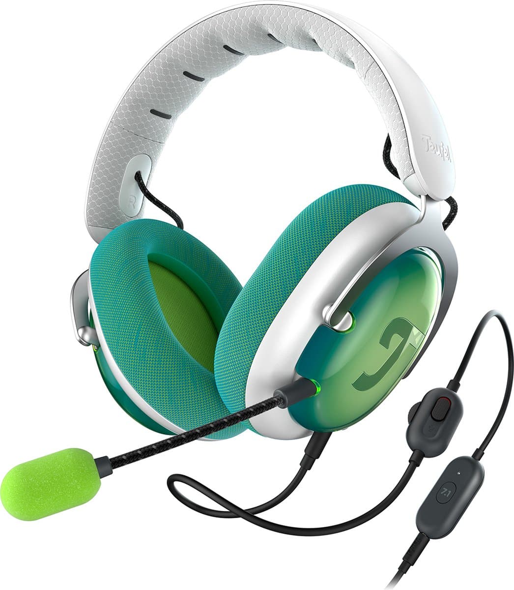 Teufel ZOLA - Bedrade over-ear gaming headset - Home-office - 7.1 binaurale surround sound - lichtgrijs Teal & Lime — afbeelding 1