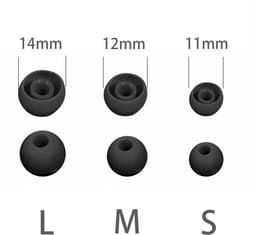 Siliconen oorkussens Geschikt voor in-ear hoofdtelefoons van 4,5-6 mm, 3 maten, 18 paar — thumbnail 3