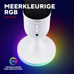 Trust GXT 234W Yunix - USB Microfoon - Gaming en Streaming - Cardioïde - RGB Verlichting - Wit — thumbnail 3