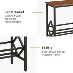 Cheqo® LP Opbergsysteem - Bijzet Tafel - Vinyl Houder - Platenrek - Platenhouder - Bijzettafel - Platenkast - Platenstandaard LP Rek - Platenspeler Meubel - Metaal MDF — thumbnail 4