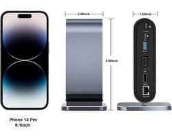 USB C Hub - 12 in 1 Hub - 4K HDMI - SD Card - USB-C - USB 3.0 - TF KAART - VGA - PD 100W opladen - Geschikt voor Verschillende Apparaten - USB splitter - USB C Dock - USB-Hubs