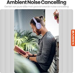 Xssive H11 Bluetooth Hoofdtelefoon met Noise Cancelling - 40mm Titanium Drivers & 50U Speeltijd - Paars — thumbnail 8