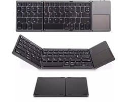 Opvouwbaar Bluetooth Toetsenbord met Touchpad – QWERTY – Draadloos – Ultradun – Foldable Keyboard – Voor Laptop, Tablet & Smartphone - Universeel Geschikt voor: Windows, Android, iPad, iOS & MacOS