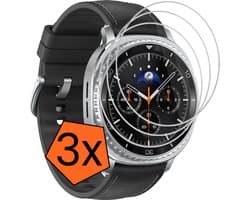 Screenprotector - 3 Stuks - Geschikt voor Samsung Galaxy Watch 8 Classic (46 mm) - Sterk & Shockproof - Tempered Glass - Gehard Glas - Beschermglas Screen - Bescherm Protector - Cover voor Smartwatch