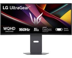 LG UltraWide 34G600A-B Curved Gaming Monitor - 34 inch - 160Hz - 1ms - UltraWide QHD (3440x1440) - HDR10 - FreeSync Premium - Ingebouwde Luidsprekers
