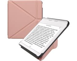 kwmobile e-reader hoesje geschikt voor Kobo Libra Colour hoes - Ereader flip case met standaard - E reader cover van kunstleer - In roségoud