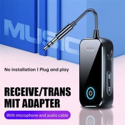 2-in-1 Bluetooth 5.4 Audio Transmitter en Receiver – Zender en ontvanger - Draadloze Adapter met 3.5mm Jack AUX - Voor Auto, TV en Speakers - zwart — thumbnail 3