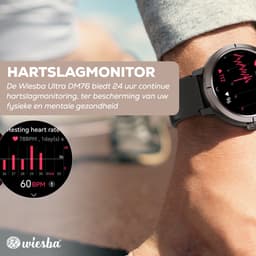 Wiesba Smartwatch Ultra-performance 76 - Sporthorloge met Hartslagmeter - Stappenteller - Sport Horloge met Belfunctie - Smart Watch Saturatiemeter - Smartwatch 1.32inch - 466*466 Resolutie - GPS - Android/iOS - Goud — thumbnail 5
