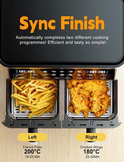 RFWR® Dual Zone XXL Airfryer met 10 liter capaciteit en 10-in-1 kookprogramma — thumbnail 3