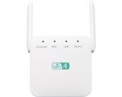 WiFi Extender - 300M 2.4GHz Dual Band Internet Versterker - WiFi Signaalversterker met 2 Antennes - Router, Repeater & AP-modus - Tot 10 Apparaten - Wit