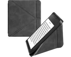 kwmobile e-reader hoesje geschikt voor Kobo Libra 2 hoes - Ereader flip case met standaard - E reader cover van kunstleer - In antraciet