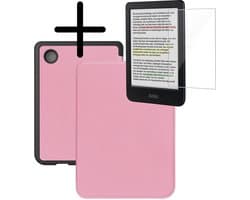 Hoes Geschikt voor Kobo Clara Colour Hoesje Bookcase Cover Hoes Met Screenprotector - Hoesje Geschikt voor Kobo Clara Colour Hoes Cover Case - Roze