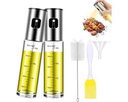 Oil Spray Bottle voor Air Fryer - Olie Spray voor Koken met Kom en Trechter - Olie Sprayer voor Salade, Grillen, Keuken Bakken - 2 Stuks