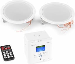 Stereo versterker - Power Dynamics BTW30SET inbouw versterker met Bluetooth, 2x plafond speaker en afstandsbediening - 30W — thumbnail 1