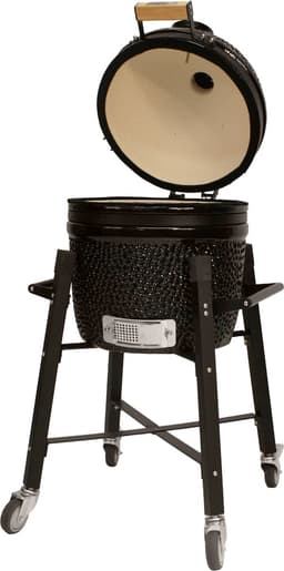 Patton Premium Kamado 15" met Verrijdbaar Onderstel - Medium - Ø33,5 cm - Zwart — thumbnail 2